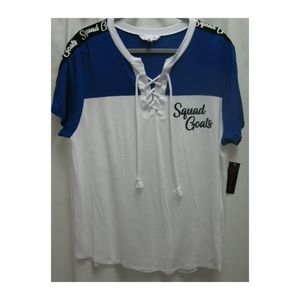 NWT Jr NO BOUNDARIES blue & white lace up XXXL